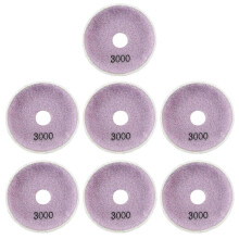 (3000) 7Pcs 4inch Metal Infused Wet Grinding Pad Set For Professional Marble Tile Polishing Stone Restoration Grinding Discs