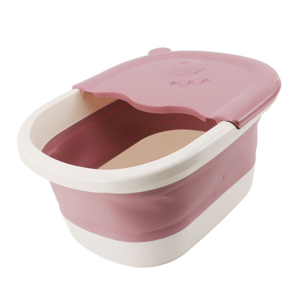 Collapsible Kids Foot Bath Basin, 15.4X11.8x6.7in, Pink, Multifunction 8191349497810