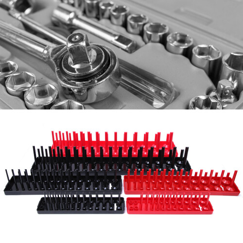 6PCS Metric & Inch Socket Holder Organizer – Plastic Storage Tray