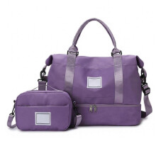(Purple) Large Capacity Waterproof Duffle Bag With Isolated Shoe Section And Moisture Separation For Sports Travel Essential Purple