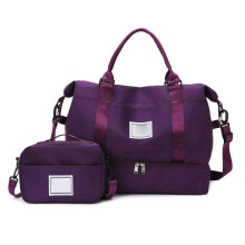 (Purple red) Large Capacity Waterproof Duffle Bag With Isolated Shoe Section And Moisture Separation For Sports Travel Essential Purple