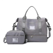 (Gray) Large Capacity Waterproof Duffle Bag With Isolated Shoe Section And Moisture Separation For Sports Travel Essential Purple