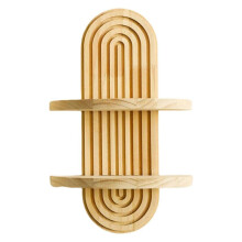 (B) Floating Rack Wooden Wall Mount Shelf for Displaying Books and Decorative Item Bedroom and Nursery Storage Stand