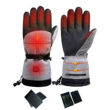 (gray gloves) Electric Heated Gloves, Winter Hand Warmer Gloves, Touching Screen Ski Gloves for Women Men, Batteries Not Included gray gloves