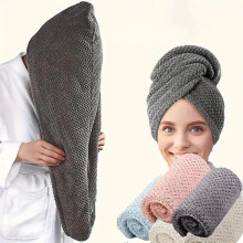 (Coral Pink, 25*65cm/9.8*25.5in) Super Absorbent Microfiber Hair Towels, 300GSM Soft Quick-Dry Hair Drying Cap for Normal Hair, Unscented Curl Enhancing Textured Hair Wrap