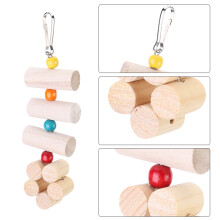 Blumenförmiges Holzkäfig-Haustierspielzeug, beißfest, bunte Perlen, Große Größe