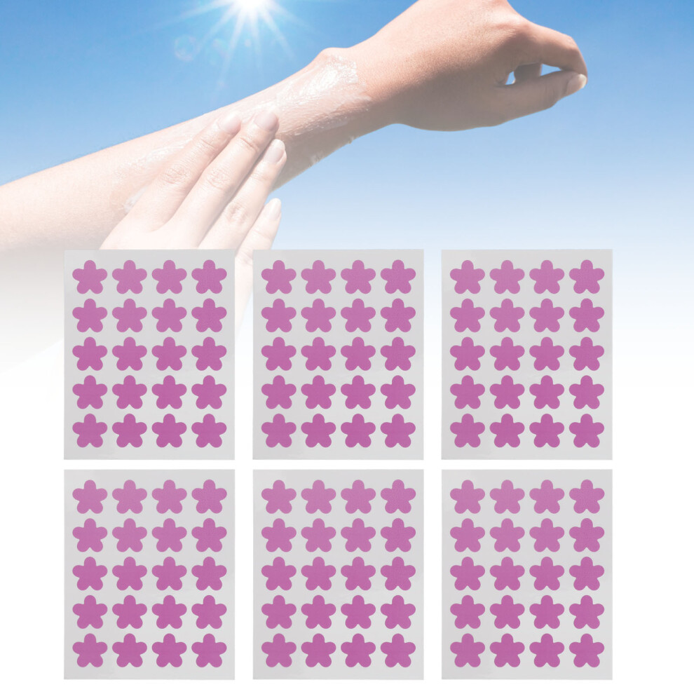 120PCS UV Detection Stickers for Sunscreen: Reusable Flower-Shaped Patches