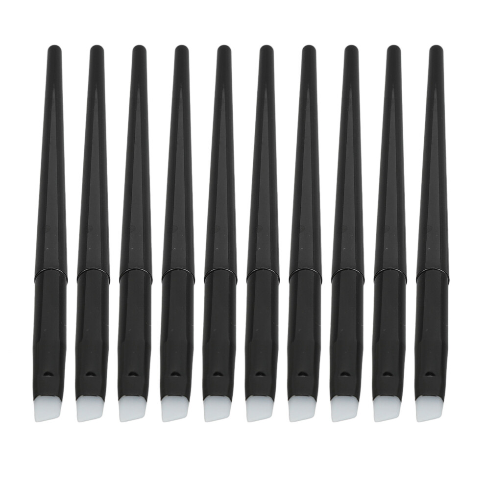 10pcs Eye Makeup Brush Kit Angled Eyebrow Silicone Eyeliner & Eyeshadow Tools