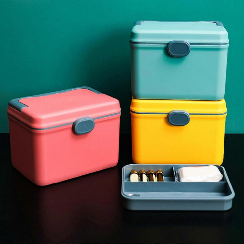 (Orange) Multi-functional for Pill for Case Plastic First Aid Kit Container Medicine Stor  Yellow 1
