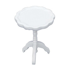 (White) 1/12 Dollhouses Miniature Coffee Table Dollhouses Furniture Kids Roleplay Game Wood End Table Decors for Cafe Display White