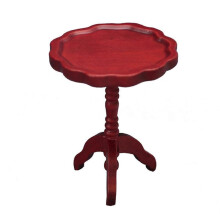 (mahogany color) 1/12 Dollhouses Miniature Coffee Table Dollhouses Furniture Kids Roleplay Game Wood End Table Decors for Cafe Display White
