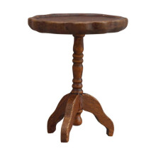 (maroon) 1/12 Dollhouses Miniature Coffee Table Dollhouses Furniture Kids Roleplay Game Wood End Table Decors for Cafe Display White