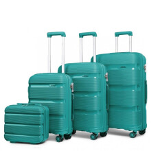 (4 PIECES SET ) [MissLulu Bags] Bright Candy Design Hard Shell Polypropylene 20''/24''/28'' Suitcase with TSA Lock and 14'' Vanity Case Classic Collection -