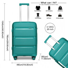 (28 INCH) [MissLulu Bags] Bright Candy Design Hard Shell Polypropylene 20''/24''/28'' Suitcase with TSA Lock and 14'' Vanity Case Classic Collection -