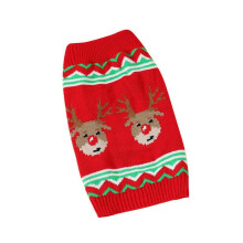 (L, Elk head on red back) Dog Santa Sweater for Small, Medium, Large Dogs Christmas Coat Puppy Apparel Pullover Puppy Pajamas Christmas black elk XS