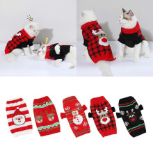 (XS, Snowman on red botto) Dog Santa Sweater for Small, Medium, Large Dogs Christmas Coat Puppy Apparel Pullover Puppy Pajamas Christmas black elk XS