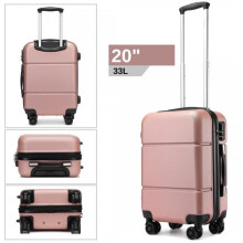 (Rose Gold ) [MissLulu Bags] Cube Design Hard Shell ABS 20'' Cabin Size Carry-On Suitcase (55x38x20cm/4 Colours)