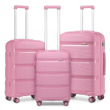 (3 PIECES SET) [MissLulu Bags] Bright Candy Design Hard Shell Polypropylene 20''/24''/28'' Suitcase with TSA Lock and 14'' Vanity Case Classic Collection -