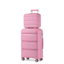 (20 INCH with 14 INCH VANITY CASE) [MissLulu Bags] Bright Candy Design Hard Shell Polypropylene 20''/24''/28'' Suitcase with TSA Lock and 14'' Vanity Case Classic Collection -