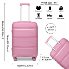 (28 INCH) [MissLulu Bags] Bright Candy Design Hard Shell Polypropylene 20''/24''/28'' Suitcase with TSA Lock and 14'' Vanity Case Classic Collection -