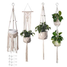 (Style B, Style B) Plant Hanger Indoor Outdoor Hanging Plant Holders Handmade Plant Hanger Cotton Rope Planter for Small Plant Pots