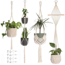 (Style A, Style A) Plant Hanger Indoor Outdoor Hanging Plant Holders Handmade Plant Hanger Cotton Rope Planter for Small Plant Pots