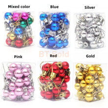 (Green) 2CM Christmas Decorations Baubles Xmas Tree Balls Party Wedding Ornament 24PCS