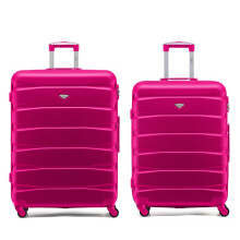(M + L) Flight Knight Hard Shell ABS Medium, Large Check-In And Carry On Suitcases - SAFIR - Pink