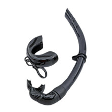 (Black) Flexible Rolls Up Silicone Snorkel Swimming Swim Snorkel with Hanging Buckles Freediving Snorkel Diving Accessories Yellow