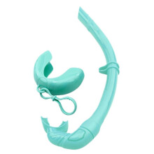 (Light Green) Flexible Rolls Up Silicone Snorkel Swimming Swim Snorkel with Hanging Buckles Freediving Snorkel Diving Accessories Yellow