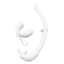 (White) Flexible Rolls Up Silicone Snorkel Swimming Swim Snorkel with Hanging Buckles Freediving Snorkel Diving Accessories Yellow
