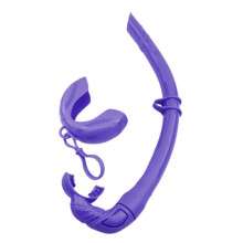 (Violet) Flexible Rolls Up Silicone Snorkel Swimming Swim Snorkel with Hanging Buckles Freediving Snorkel Diving Accessories Yellow
