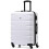 (Medium 25") Flight Knight Hard Shell ABS Medium, Large Check-In And Carry On Suitcases - SAFIR - White/Black 1