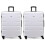(Medium 25") Flight Knight Hard Shell ABS Medium, Large Check-In And Carry On Suitcases - SAFIR - White/Black 3