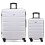 (Medium 25") Flight Knight Hard Shell ABS Medium, Large Check-In And Carry On Suitcases - SAFIR - White/Black 5