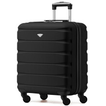 (Black, 56x45x25cm) 56x45x25cm easyJet  & British Airways Large Cabin Bag Maximum Size Hand Luggage Carry-On Bag - Lightweight ABS