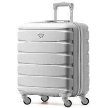 (Silver, 56x45x25cm (Set of 2)) 56x45x25cm easyJet & British Airways Large Cabin Bag Maximum Size Hand Luggage Carry-On Bag - Lightweight ABS