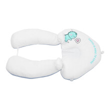 Portable Baby Head Pillow for Car Stroller and Bed in Blue Dinosaur