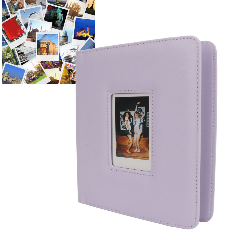 Instant Photo Album 288 Pockets 2X3 Pu Leather 3In Mini Card Binder Purple 4611349509145