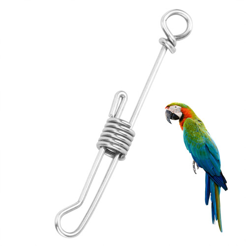 Bird Training Foot Chain for Parrots Stainless Steel Ring Medium Size 1