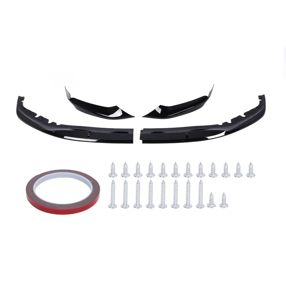 Front Bumper Lip Spoiler Glossy Front Bumper Black 8320539303635