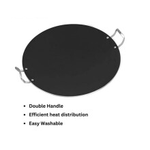 (Default) Mega Tawa 45-50cm Non Stick Tawa Pan, Large Chapati Pan with Double Handle Use as Pancake Pan, Crepe Pan and Dosa Pan Aluminium Steel