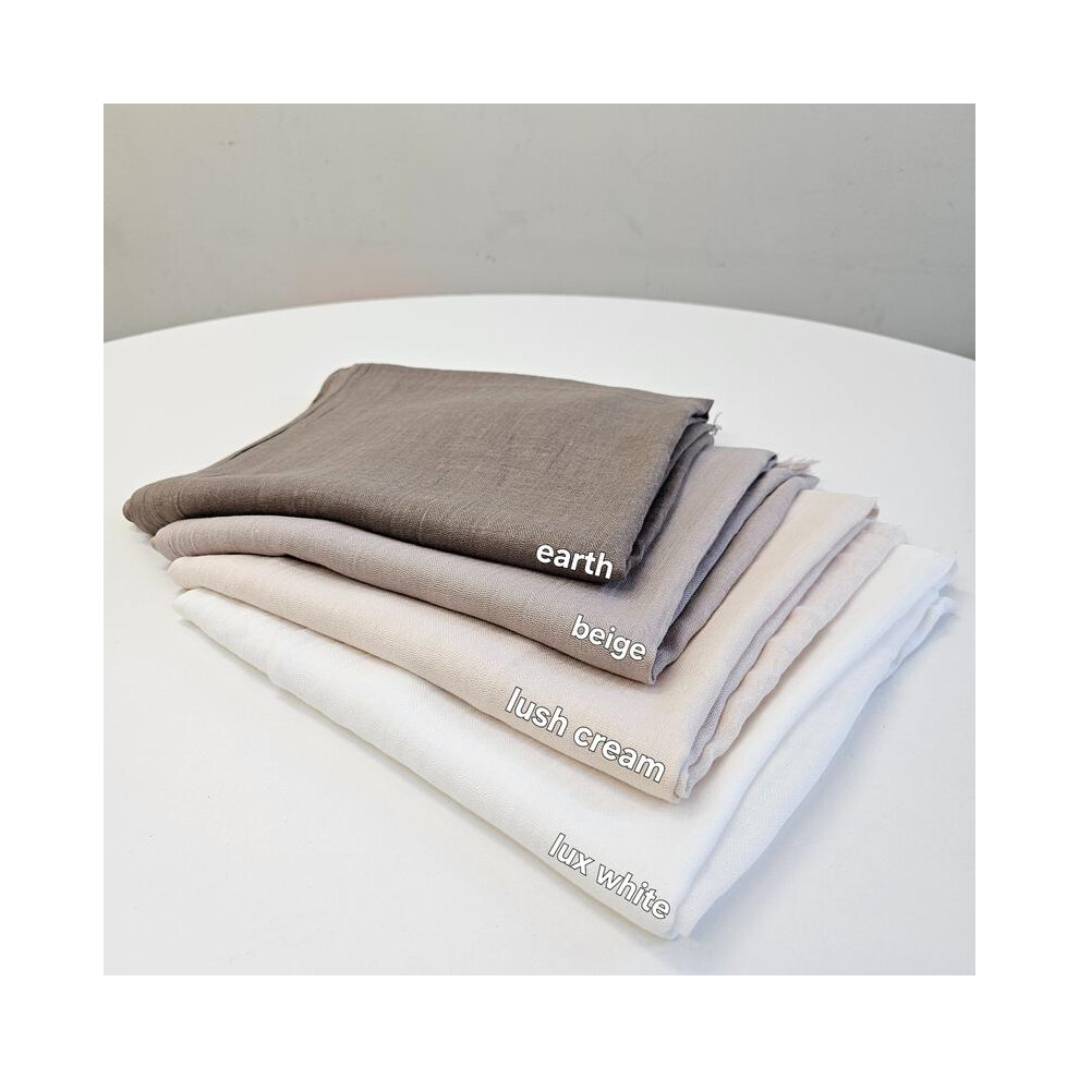 (LUSH CREAM) NEW MODAL HIJAB SCARF SOFT MODAL 180CM X 100CM-image-OPC-PKGCRQJ-NEW
