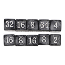 30 Stück Light Kunststoff Zahlenwürfel, 15,5x15,5 mm, Schwarz, Unterricht & Spiele