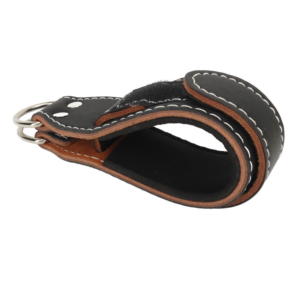 Workout Ankle Strap Cowhide Wrist Cuff with Hook and Loop D Ring Attachment-image-OPC-PKGCS7X-NEW