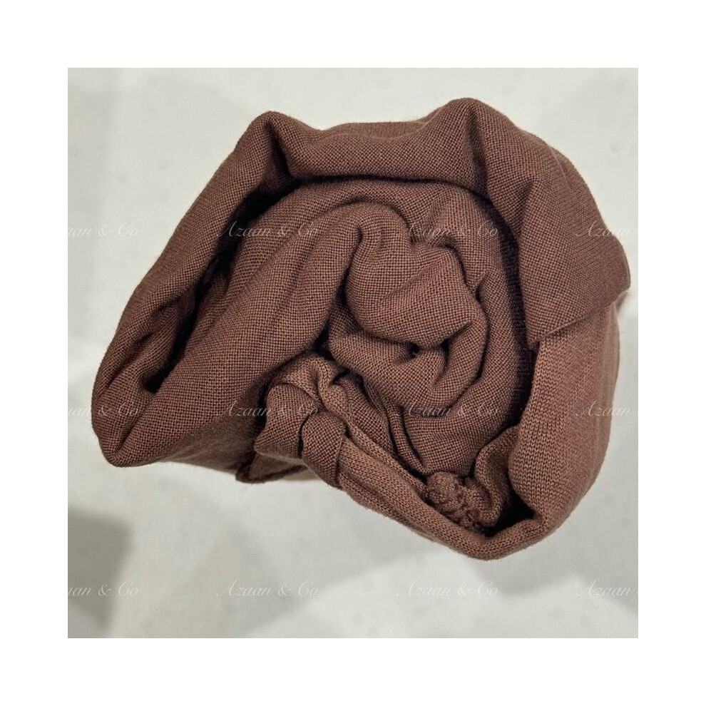 (Rosewood) Premium Quality Jersey Hijab Luxury Thick Plain Lycra Maxi Scarf Stretchy Scarves | Length 74" Width 32" Main Colour Beige Black Grey Burgu-image-OPC-PKGCSPN-NEW