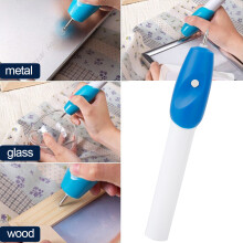 Mini-Elektro-Gravierstift, Blau & Weiß, 17,5 cm, 66 g