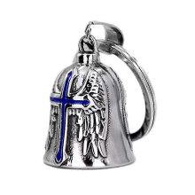 (Blue) GuardiansWing Motorbike Bells Hanger for Motorcycle Accessories, Lucky Bells Decoration for Bike Protection and Good Luck Charm