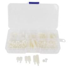 180pcs M3 Nylon Screw Nut Standoff Assortment Kit, White, 6-20mm