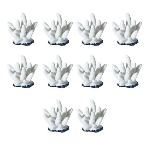 10lots Artificial Corals Fishes Tanks Decorations-Type G white